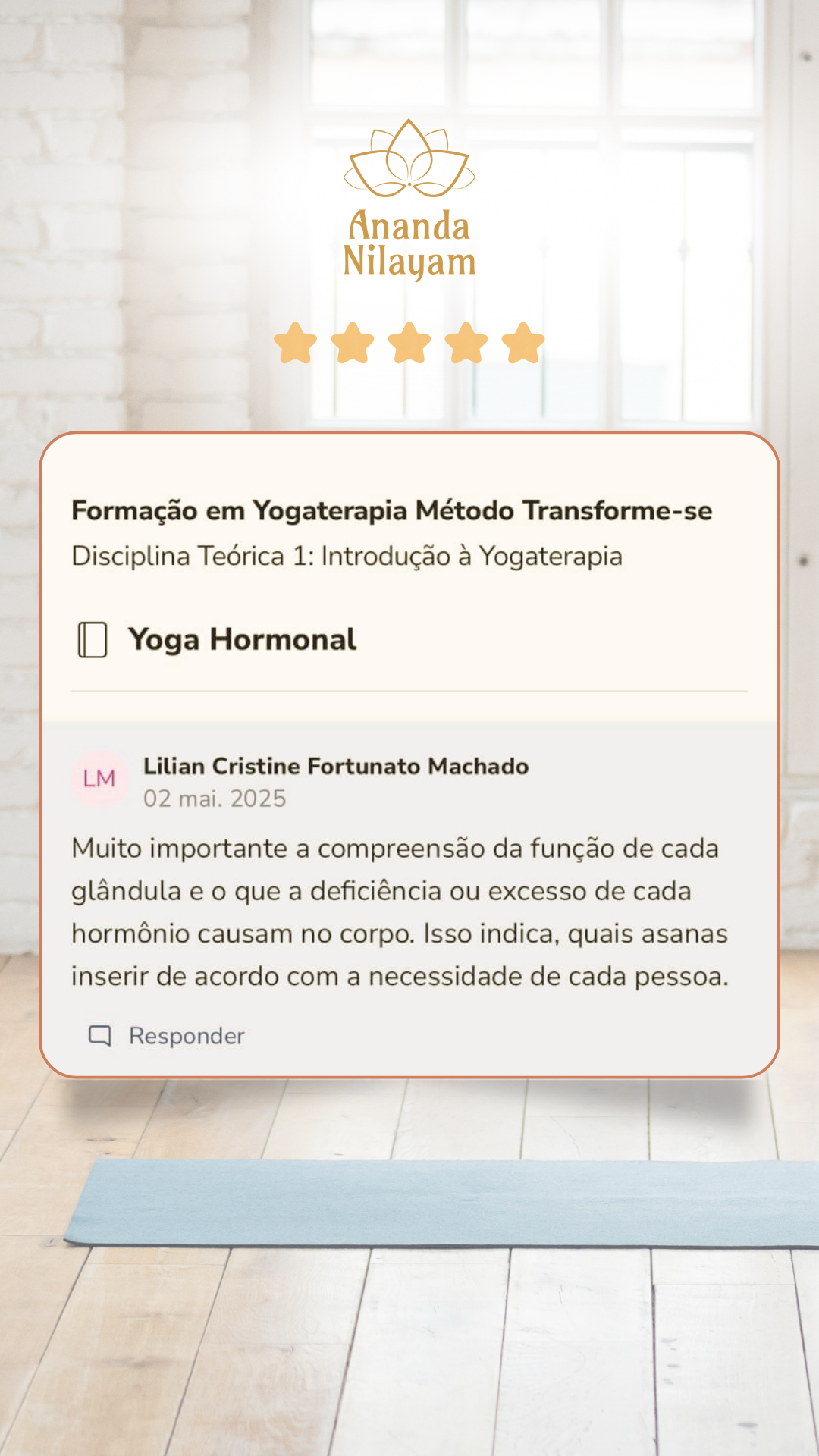 Depoimento de aluna — Lilian Cristine Fortunato Machado